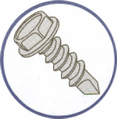 Picture of 3724KW , Indented Hex Washer Unslotted Self Drilling Screws