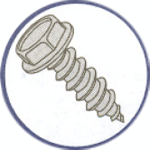 Picture of 1414AW , Indented Hex Washer Unslotted A Self Tapping Screws